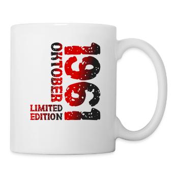 1961 Oktober Limited Edition 62. Geburtstag Deko - Tasse - Weiß - Rechts