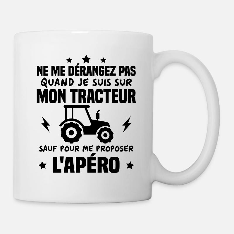 Ne me dérangez pas quand je suis sur mon tracteur - Mug blanc - blanc