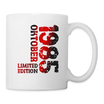 1985 Oktober Limited Edition 38. Geburtstag Deko - Tasse - Weiß - Rechts