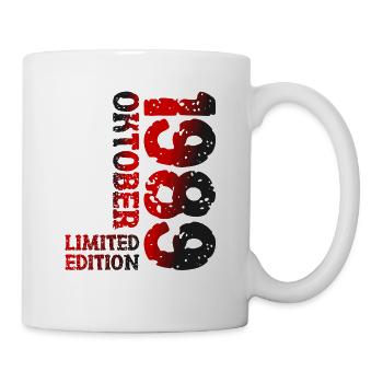 1989 Oktober Limited Edition 34. Geburtstag Deko - Tasse - Weiß - Rechts