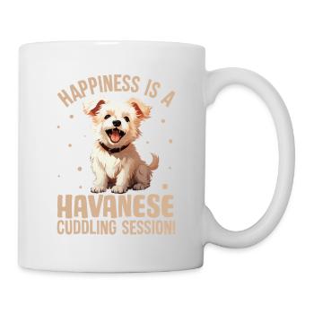 Happiness is a Havanese cuddling Session - Mug - white - Right