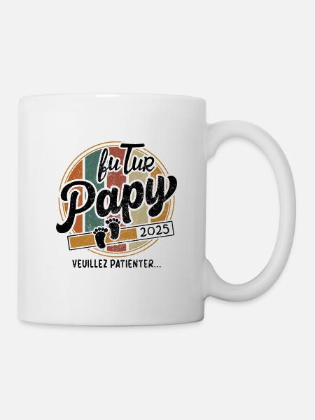 Futur Papy 2025 Cadeau Homme annonce grossesse - Mug blanc - blanc