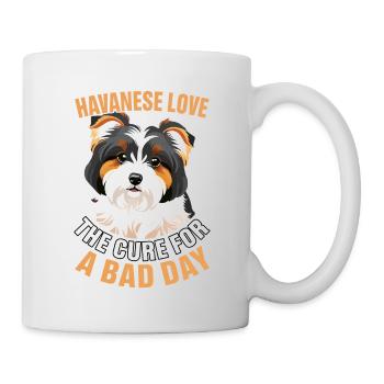 Havanese Love the cure for a bad day - Tasse - Weiß - Rechts