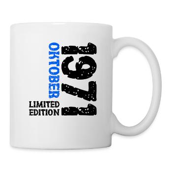 1971 Oktober Limited Edition 52. Geburtstag Deko - Tasse - Weiß - Rechts