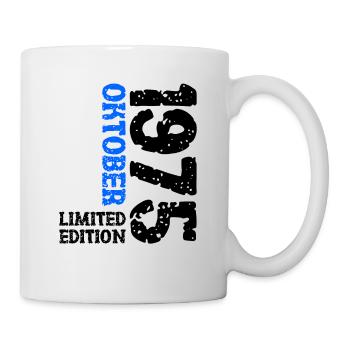 1975 Oktober Limited Edition 48. Geburtstag Deko - Tasse - Weiß - Rechts