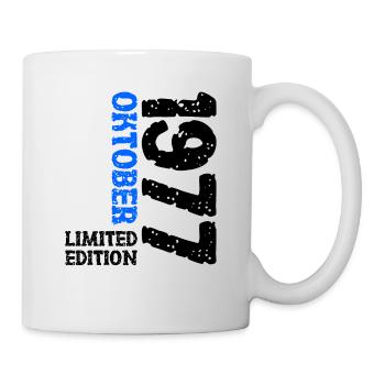 1977 Oktober Limited Edition 46. Geburtstag Deko - Tasse - Weiß - Rechts