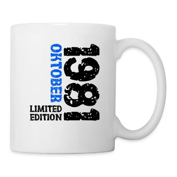 1981 Oktober Limited Edition 42. Geburtstag Deko - Tasse - Weiß - Rechts