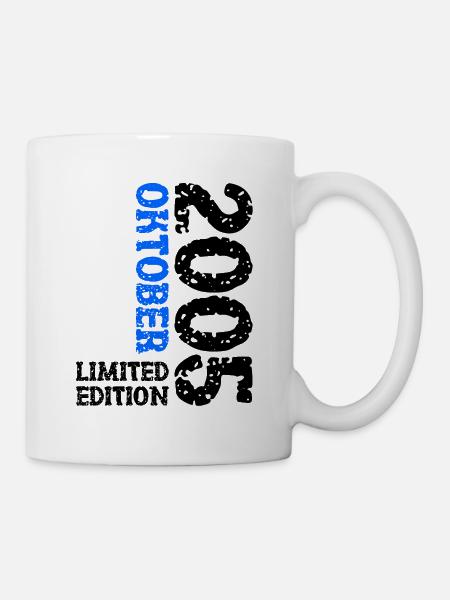 2005 Oktober Limited Edition 18. Geburtstag Deko - Tasse - Weiß