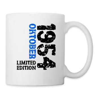 1954 Oktober Limited Edition 69. Geburtstag Deko - Tasse - Weiß - Rechts