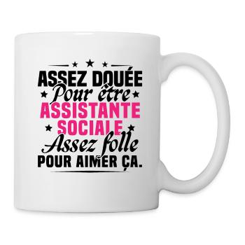 Assistante Sociale Métier Humour Cadeau Femme - Mug blanc - blanc - Droite