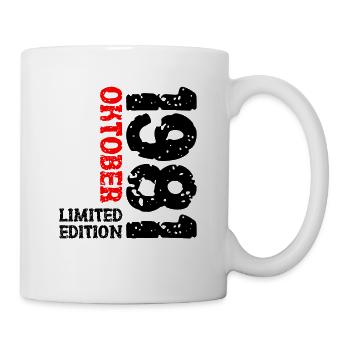 1981 Oktober Limited Edition 42. Geburtstag Deko - Tasse - Weiß - Rechts
