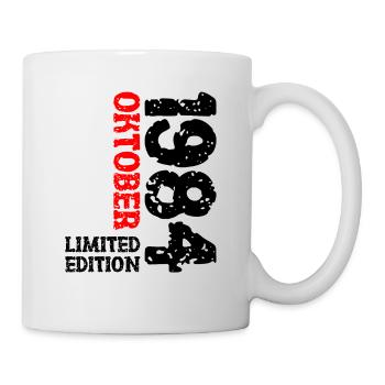 1984 Oktober Limited Edition 39. Geburtstag Deko - Tasse - Weiß - Rechts