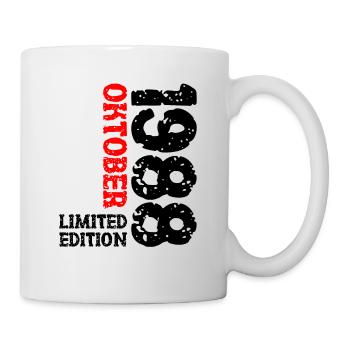 1988 Oktober Limited Edition 35. Geburtstag Deko - Tasse - Weiß - Rechts