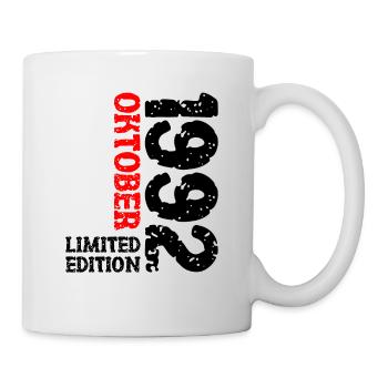1992 Oktober Limited Edition 31. Geburtstag Deko - Tasse - Weiß - Rechts