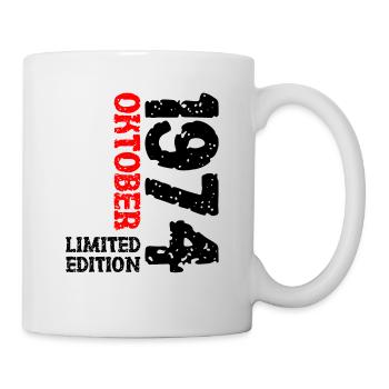 1974 Oktober Limited Edition 49. Geburtstag Deko - Tasse - Weiß - Rechts