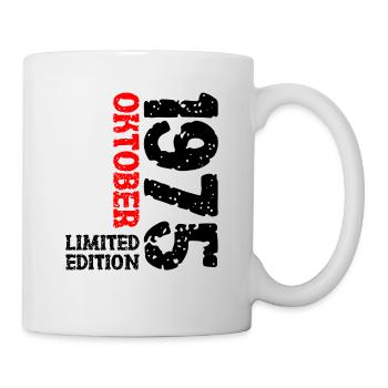 1975 Oktober Limited Edition 48. Geburtstag Deko - Tasse - Weiß - Rechts