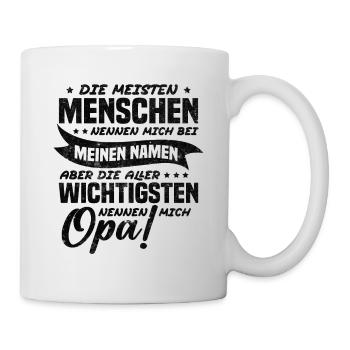 Die aller wichtigsten nennen mich opa - Tasse - Weiß - Rechts
