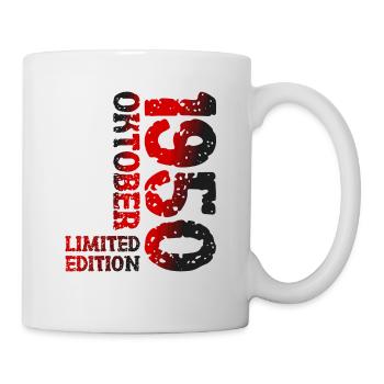 1950 Oktober Limited Edition 73. Geburtstag Deko - Tasse - Weiß - Rechts