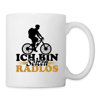 Ich Bin Selten Radlos Fahrrad Fahrradfahrer Männer - Tasse - Weiß - Rechts