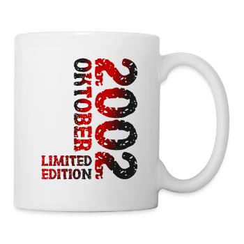 2002 Oktober Limited Edition 21. Geburtstag Deko - Tasse - Weiß - Rechts