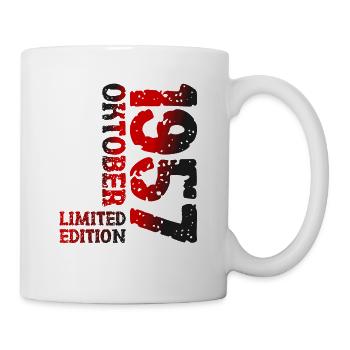 1957 Oktober Limited Edition 66. Geburtstag Deko - Tasse - Weiß - Rechts