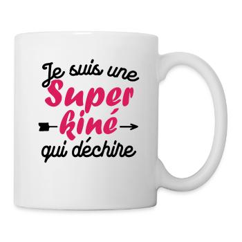 Je suis une Super kiné qui déchire - Mug blanc - blanc - Droite