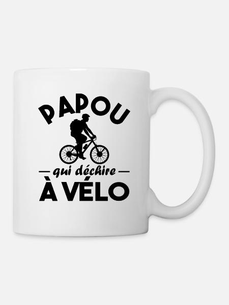 Papou qui déchire à Vélo - Mug blanc - blanc