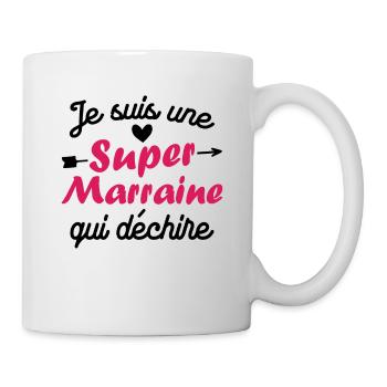 Je suis une Super Marraine qui Dechire - Mug blanc - blanc - Droite