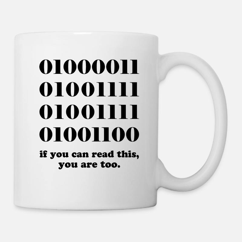 Cadeau développeurs de code binaire informatique - Mug blanc - blanc
