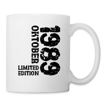 1989 Oktober Limited Edition 34. Geburtstag Deko - Tasse - Weiß - Rechts