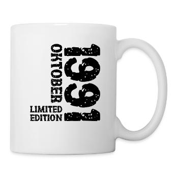 1991 Oktober Limited Edition 32. Geburtstag Deko - Tasse - Weiß - Rechts