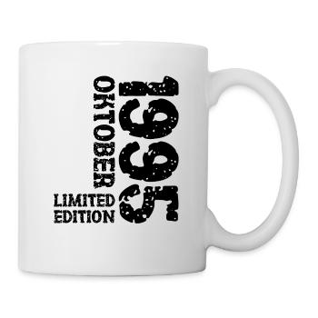 1995 Oktober Limited Edition 28. Geburtstag Deko - Tasse - Weiß - Rechts