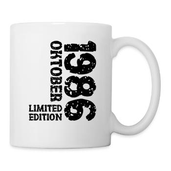 1986 Oktober Limited Edition 37. Geburtstag Deko - Tasse - Weiß - Rechts