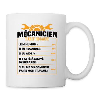 Mécanicien Tarif Horaire - Mug blanc - blanc - Droite