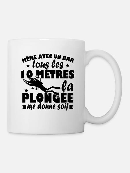 La plongée me donne soif Humour Cadeau - Mug blanc - blanc
