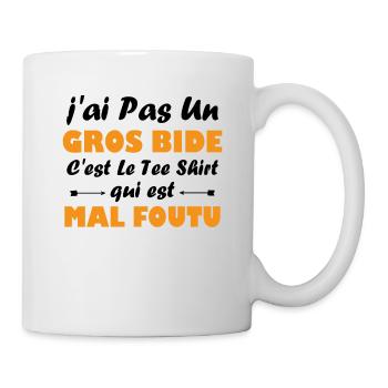 J'ai pas un gros bide humour cadeau - Mug blanc - blanc - Droite