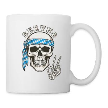 Totenkopf Bayern Servus - Tasse - Weiß - Rechts