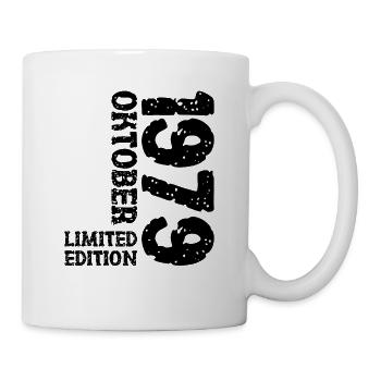 1979 Oktober Limited Edition 44. Geburtstag Deko - Tasse - Weiß - Rechts