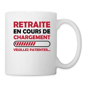 Retraite en cours de chargement - Mug blanc - blanc - Droite