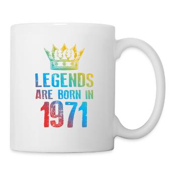 1971 legends born in - Tasse - Weiß - Rechts
