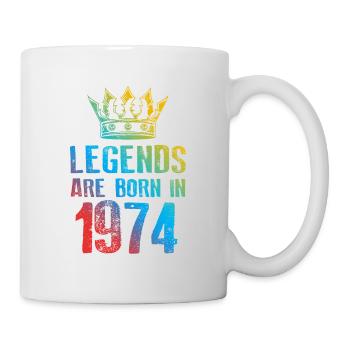 1974 legends born in - Tasse - Weiß - Rechts