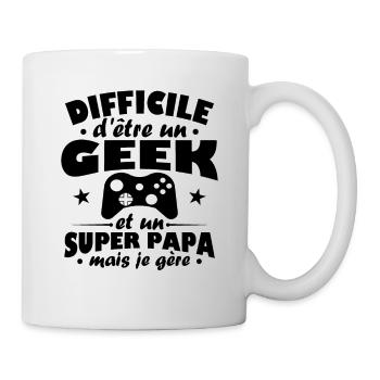 Un geek et un super papa - Mug blanc - blanc - Droite