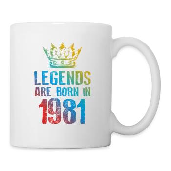 1981 legends born in - Tasse - Weiß - Rechts