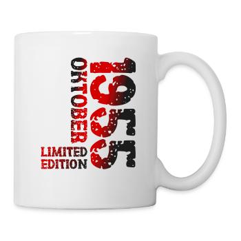 1955 Oktober Limited Edition 68. Geburtstag Deko - Tasse - Weiß - Rechts