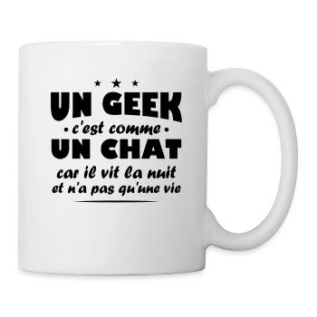 Geek et chat - Mug blanc - blanc - Droite