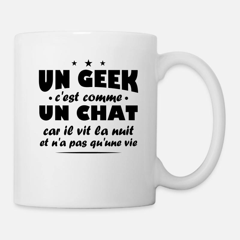 Geek et chat - Mug blanc - blanc