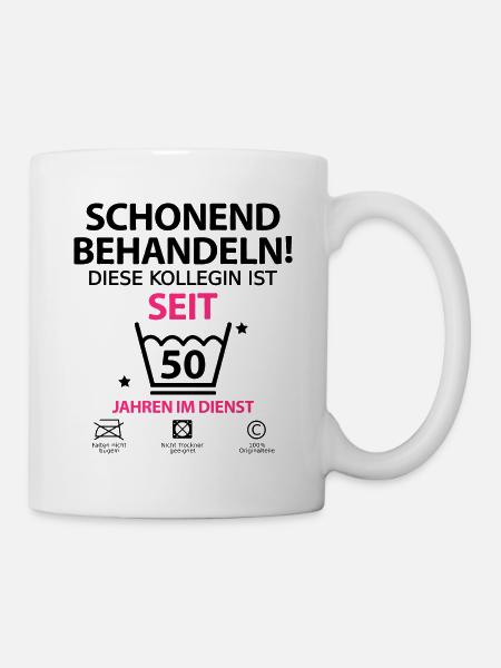 50 jähriges Arbeit Jubiläum für Kollegin - Tasse - Weiß