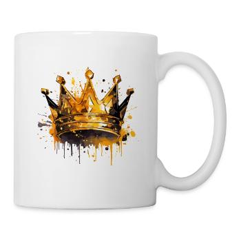 Symbole de la couronne Or - Mug blanc - blanc - Droite