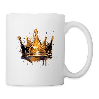 Symbole de la couronne Or - Mug blanc - blanc - Droite