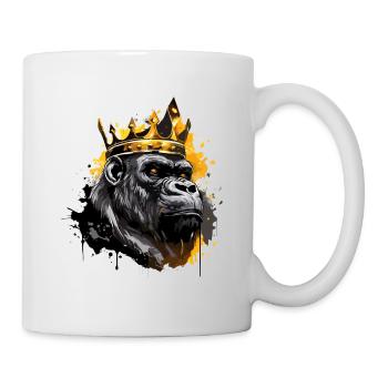 Couronne de tête d’animal de gorille - Mug blanc - blanc - Droite